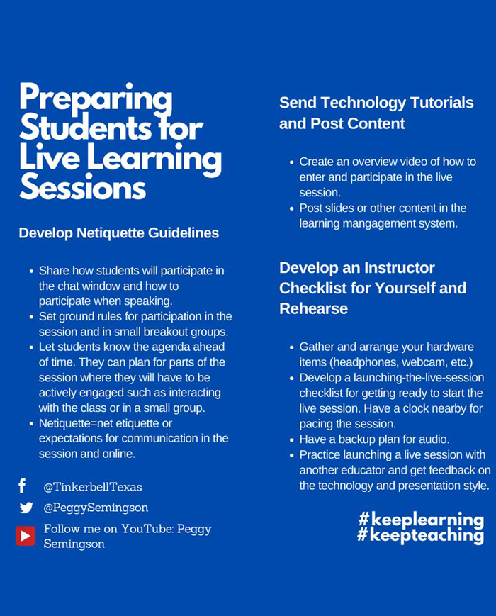 Preparing Students for Live Learning Sessions