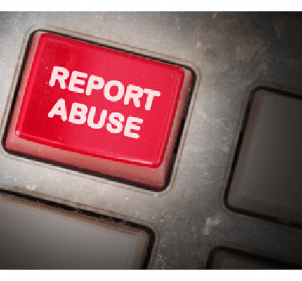 Keyboard featuring a "Report Abuse" button in red