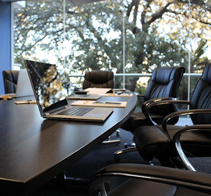 Chairs around a conference table