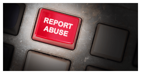 Keyboard featuring a "Report Abuse" button in red