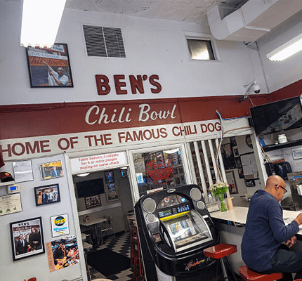 Inside dining area of Ben's Chili Bowl restaurant