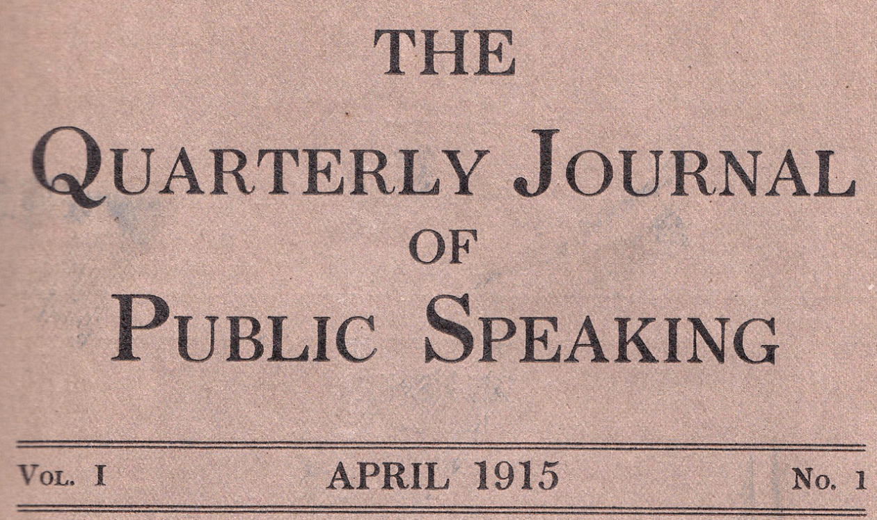 Cover of 1915 issue of Quarterly Journal of Public Speaking