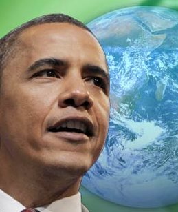 photo - President Obama with globe
