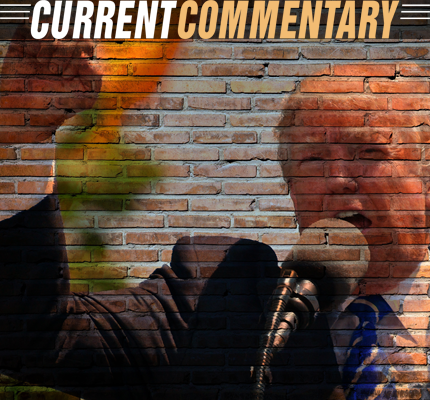 Donald Trump speaking behind a microphone