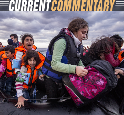 Refugees on a boat